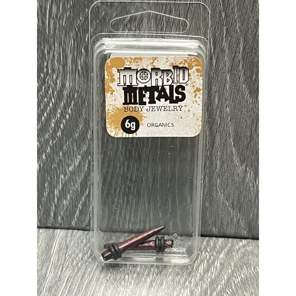 Morbid Metals Organic Wood Ear Tapers 6g Gauges Dark Brown Plugs